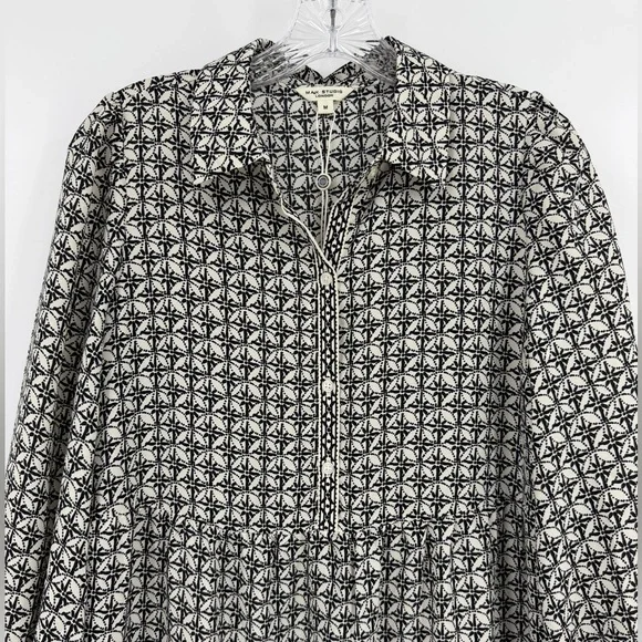 Max Studio NWT Crepe Tiered Maxi Dress Black Ivory Size M - Picture 3 of 12